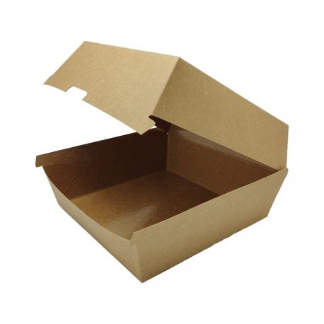 Cajas Hamburguesa XL Full Kraft 150 x 150 x 90mm (150 uds)