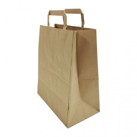 Bolsa papel 100% reciclado Full Kraft 26 + 14 x 30cm (250 uds)