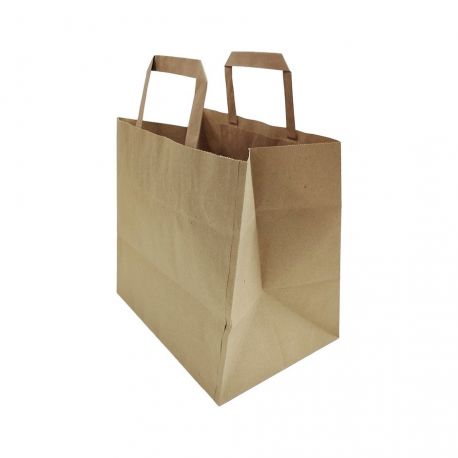 Bolsa papel 100% reciclado Full Kraft 26 + 18 x 25cm (250 uds)