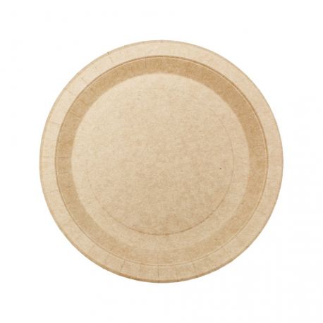 Plato cartón kraft Ø22cm (20PAQx20uds: 400 uds)