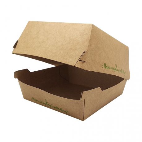 Caja hamburguesa Grande "Make Everyday Earth Day" 115 x 115 x 75mm (600 uds)