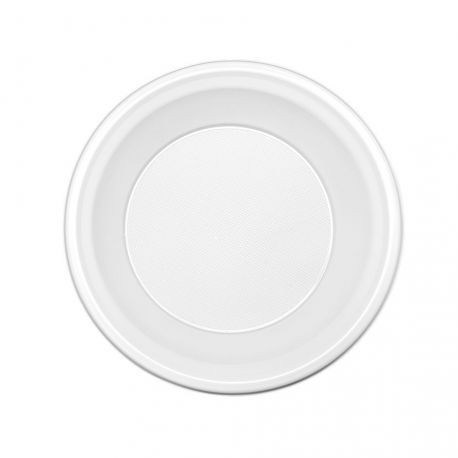 [PLPSBL000012] Plato hondo blanco PS reutilizable 210mm (20PAQ x 25uds: 500uds)