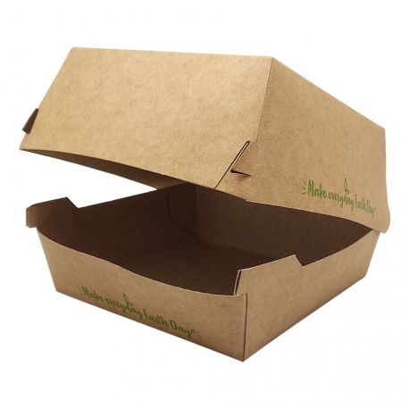 [ERPAMU000192] Caja hamburguesa XL "Make Everyday Earth Day" 120 x 120 x 85mm (500 uds)