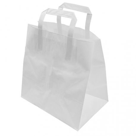 [BOPASA000002] Bolsa Asa Plana base ancha Blanca 32 + 22 x 25cm (250 uds)